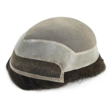 Load image into Gallery viewer, Mono Center French Lace Front with Poly Perimeter Stock HairSystem New-Hair-Line