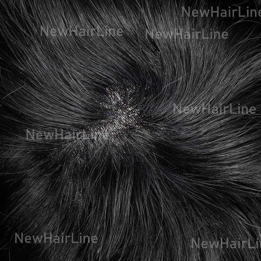 0.12mm V-looped Thick Stock Hair Replacement For Men New-Hair-Line