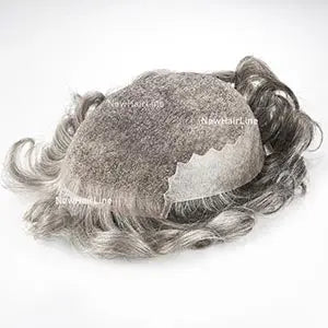 French Lace Center Base Hair Replacement System with Poly Side New-Hair-Line
