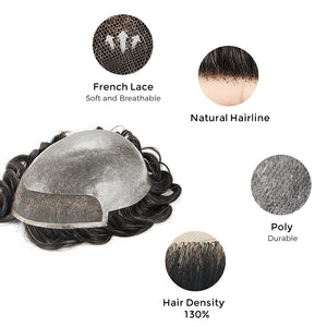 French Lace Stoch Hair Replacement For Men New-Hair-Line