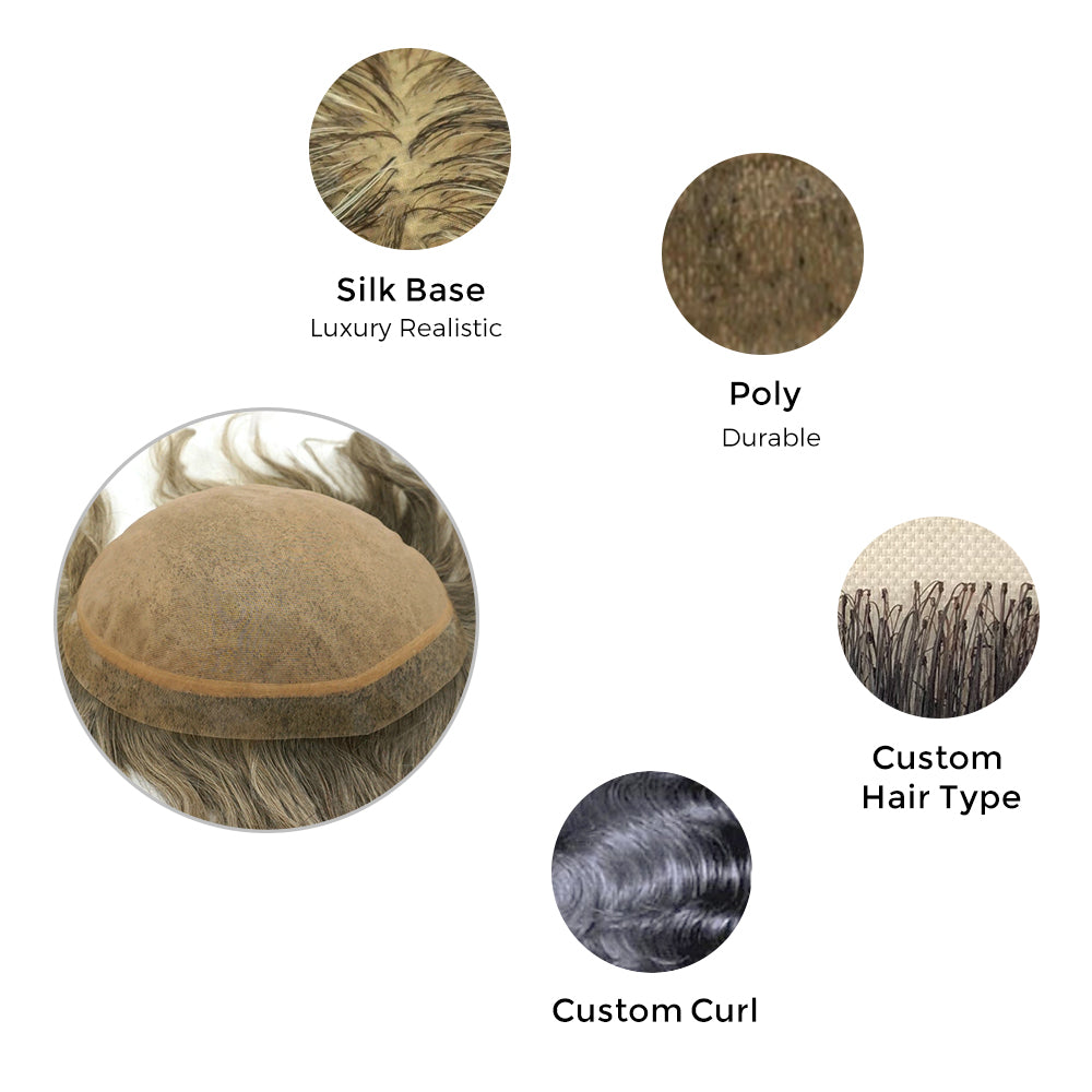 Silk Base Most Natural Looking Injection Hairpiece - New-Hair-Line
