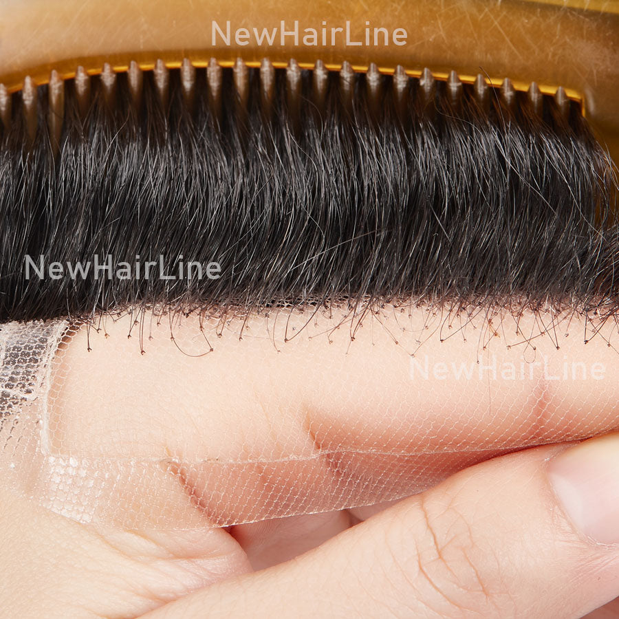 French Lace Front With Poly Around Stock Hair System New-Hair-Line