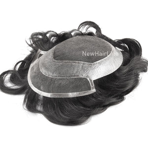 French Lace Front and Middle with PU around Hairpieces for Men New-Hair-Line