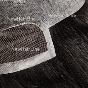 French Lace Front and Middle with PU around Hairpieces for Men New-Hair-Line
