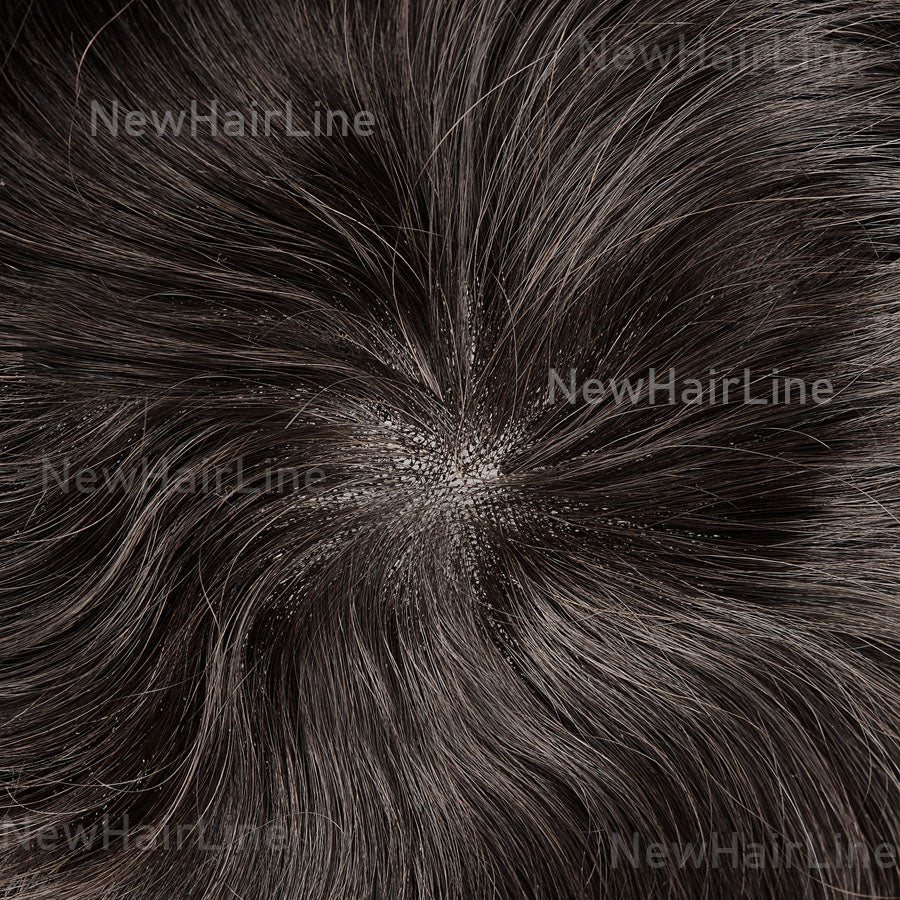 Poly Around Lace In Crown Hair System New-Hair-Line